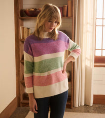 Hatley Sweaters | Women Mock Neck Tunic - Sunrise Colour Block