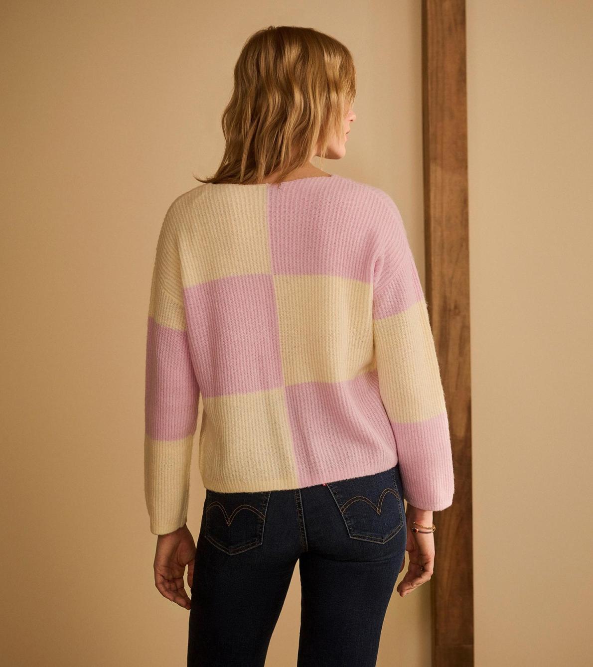 Hatley Sweaters | Women Monroe Sweater - Pink Blocks