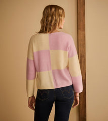 Hatley Sweaters | Women Monroe Sweater - Pink Blocks