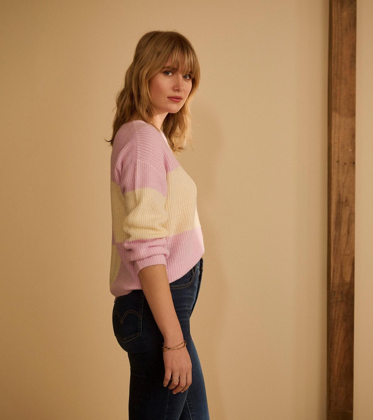 Hatley Sweaters | Women Monroe Sweater - Pink Blocks