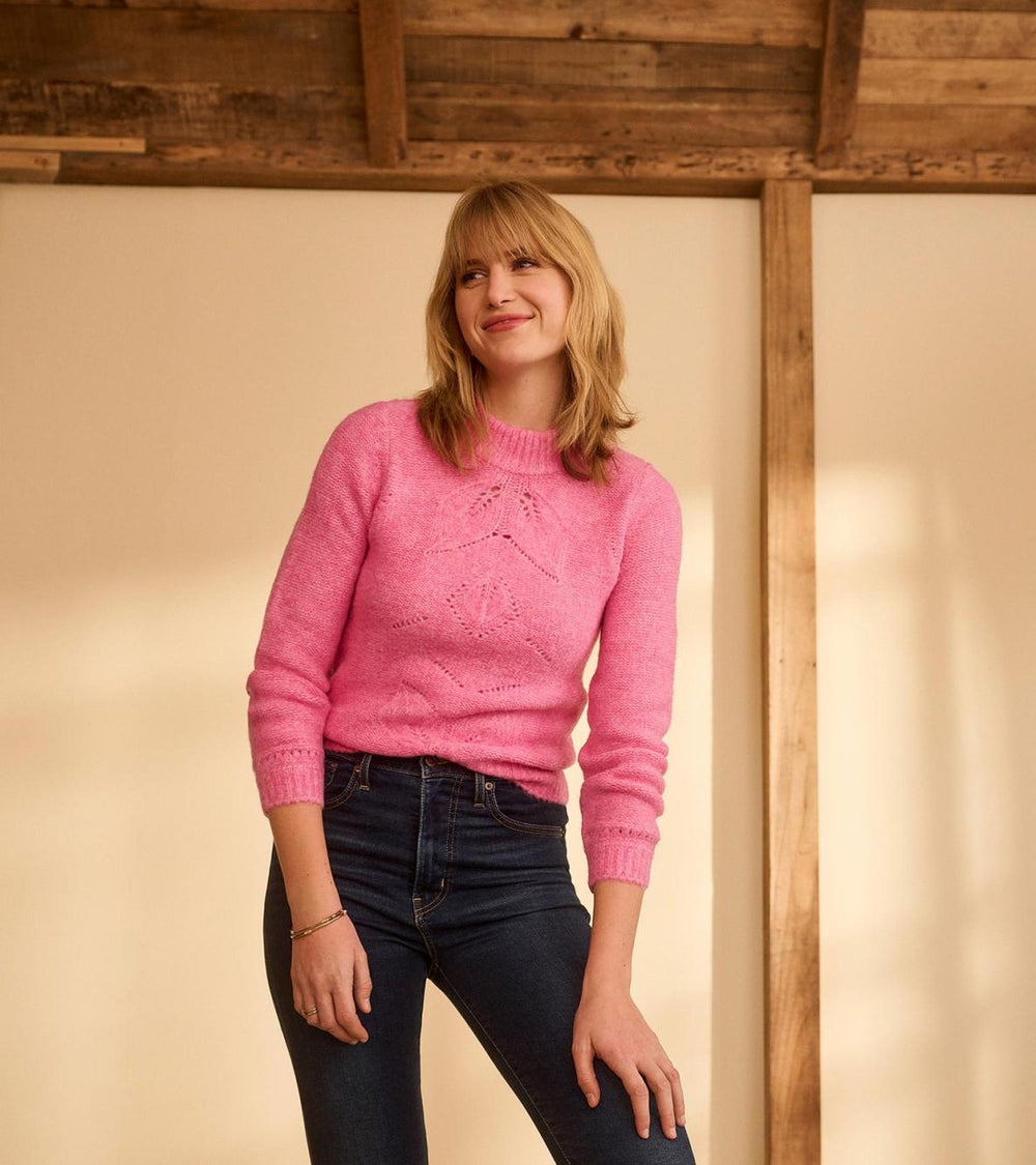 Hatley Sweaters | Women Petal Cable Sweater - Raspberry Pink