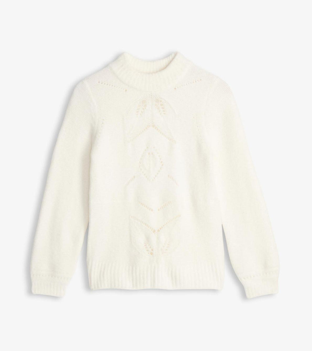 Hatley Sweaters | Women Petal Cable Sweater - Winter White