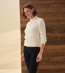 Hatley Sweaters | Women Petal Cable Sweater - Winter White