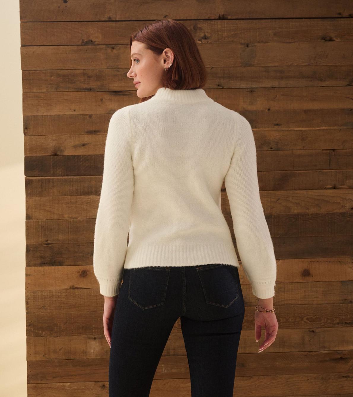 Hatley Sweaters | Women Petal Cable Sweater - Winter White