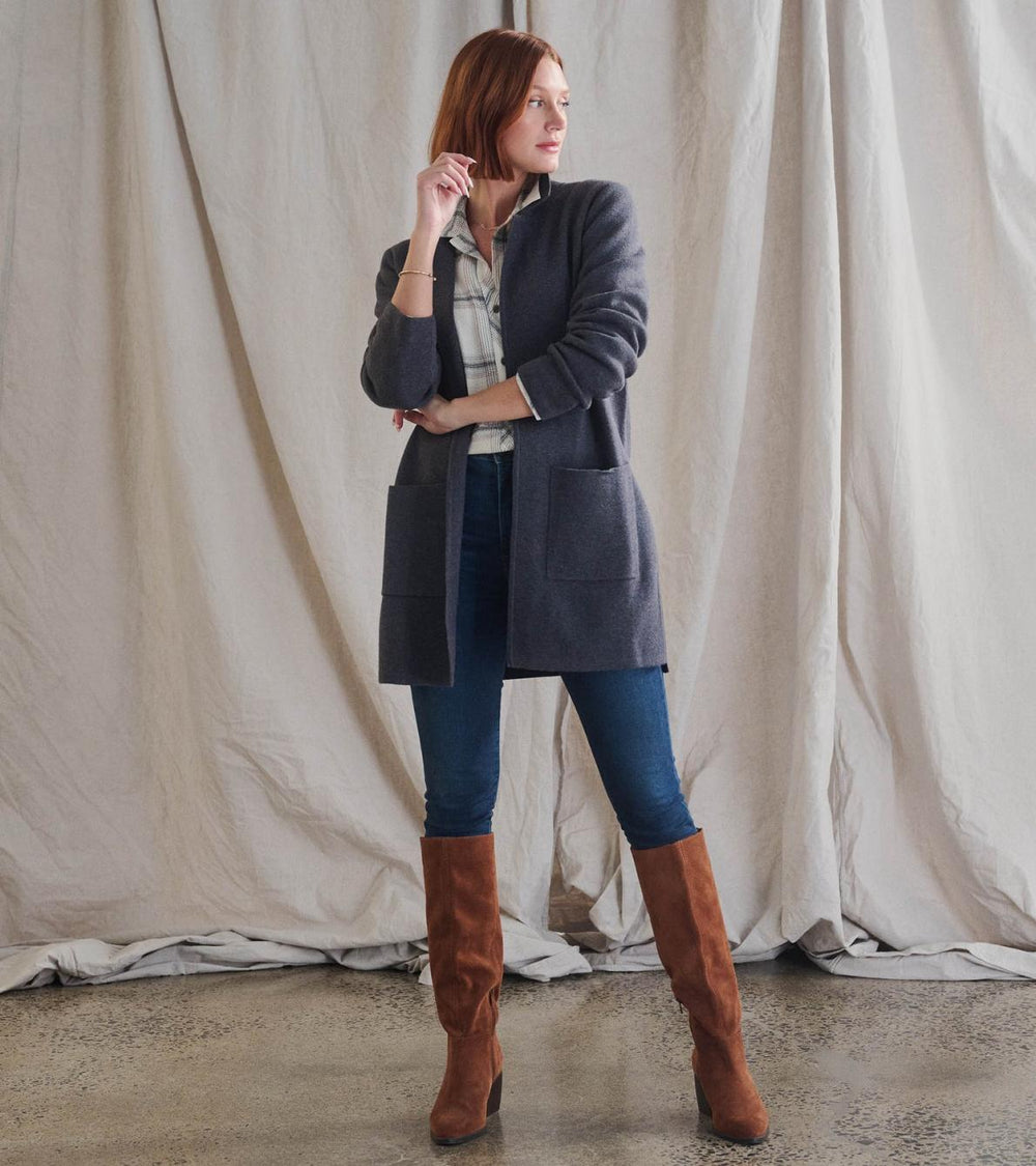 Hatley Sweaters | Women Sweater Blazer - Charcoal Grey