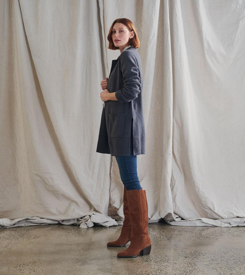 Hatley Sweaters | Women Sweater Blazer - Charcoal Grey