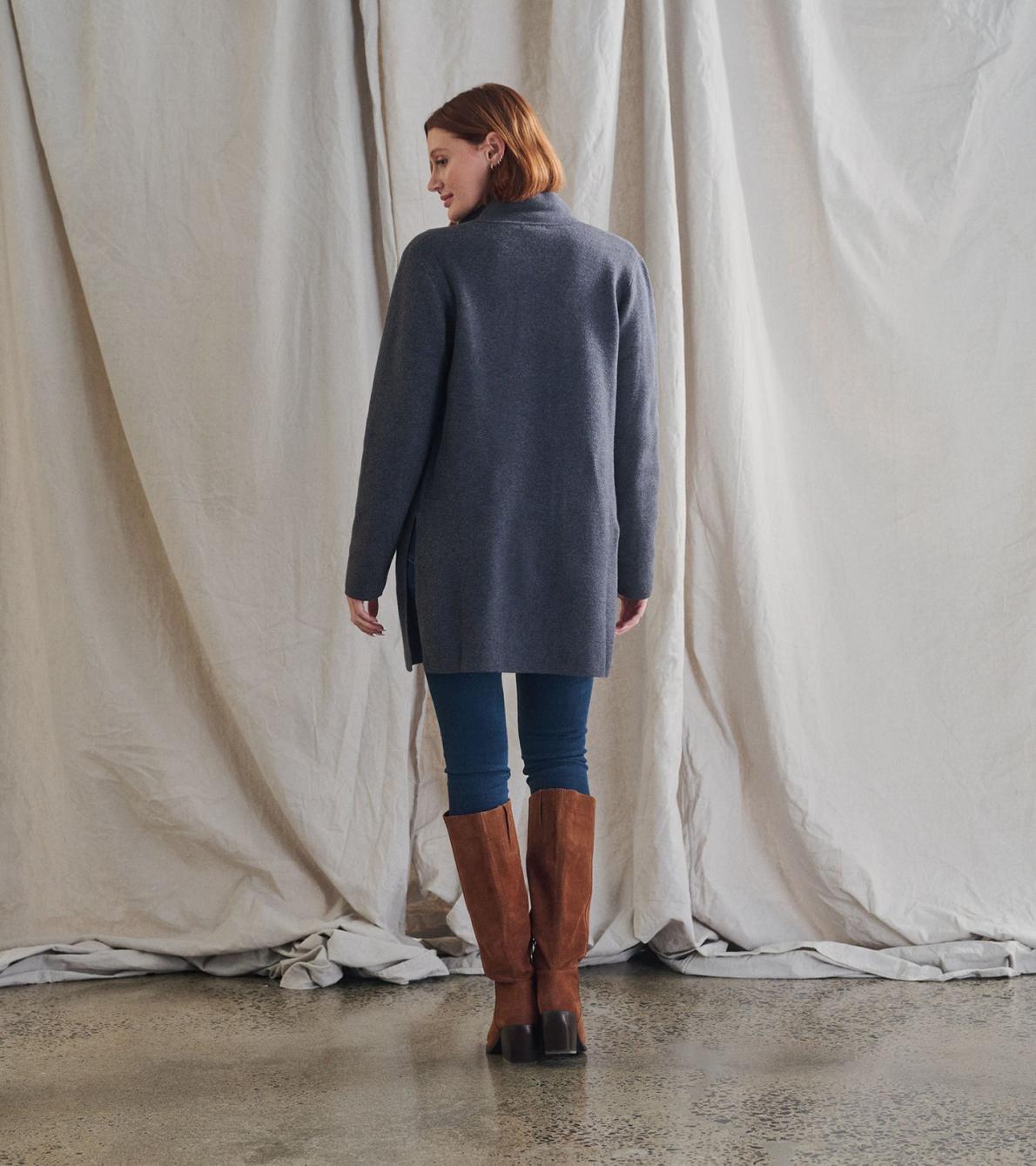 Hatley Sweaters | Women Sweater Blazer - Charcoal Grey