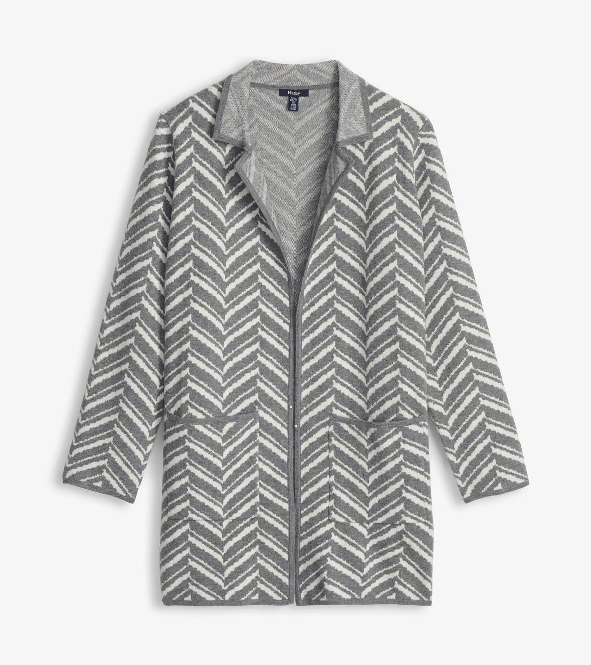 Hatley Sweaters | Women Sweater Blazer - Grey Chevron