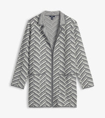 Hatley Sweaters | Women Sweater Blazer - Grey Chevron