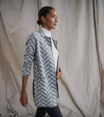 Hatley Sweaters | Women Sweater Blazer - Grey Chevron