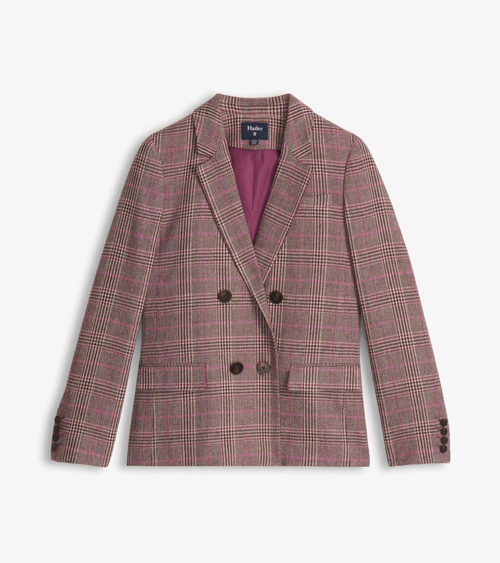 Hatley Sweaters | Women Tori Semi-Fitted Blazer - Taupe Check