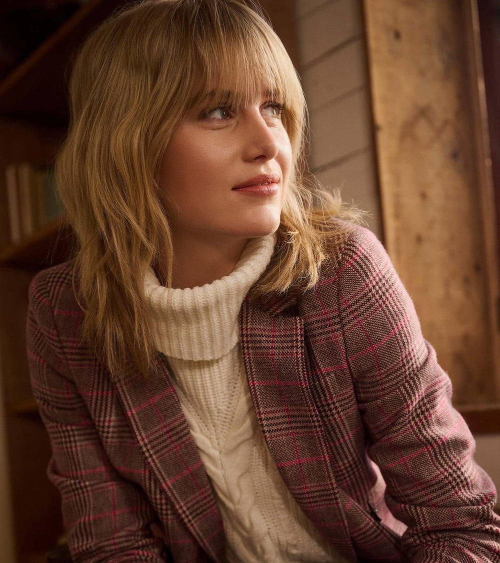 Hatley Sweaters | Women Tori Semi-Fitted Blazer - Taupe Check