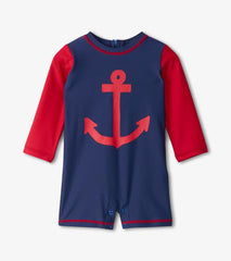 Hatley Swimwear | Baby &amp; Toddler Baby Boys Nautical Anchor One-Piece Rashguard