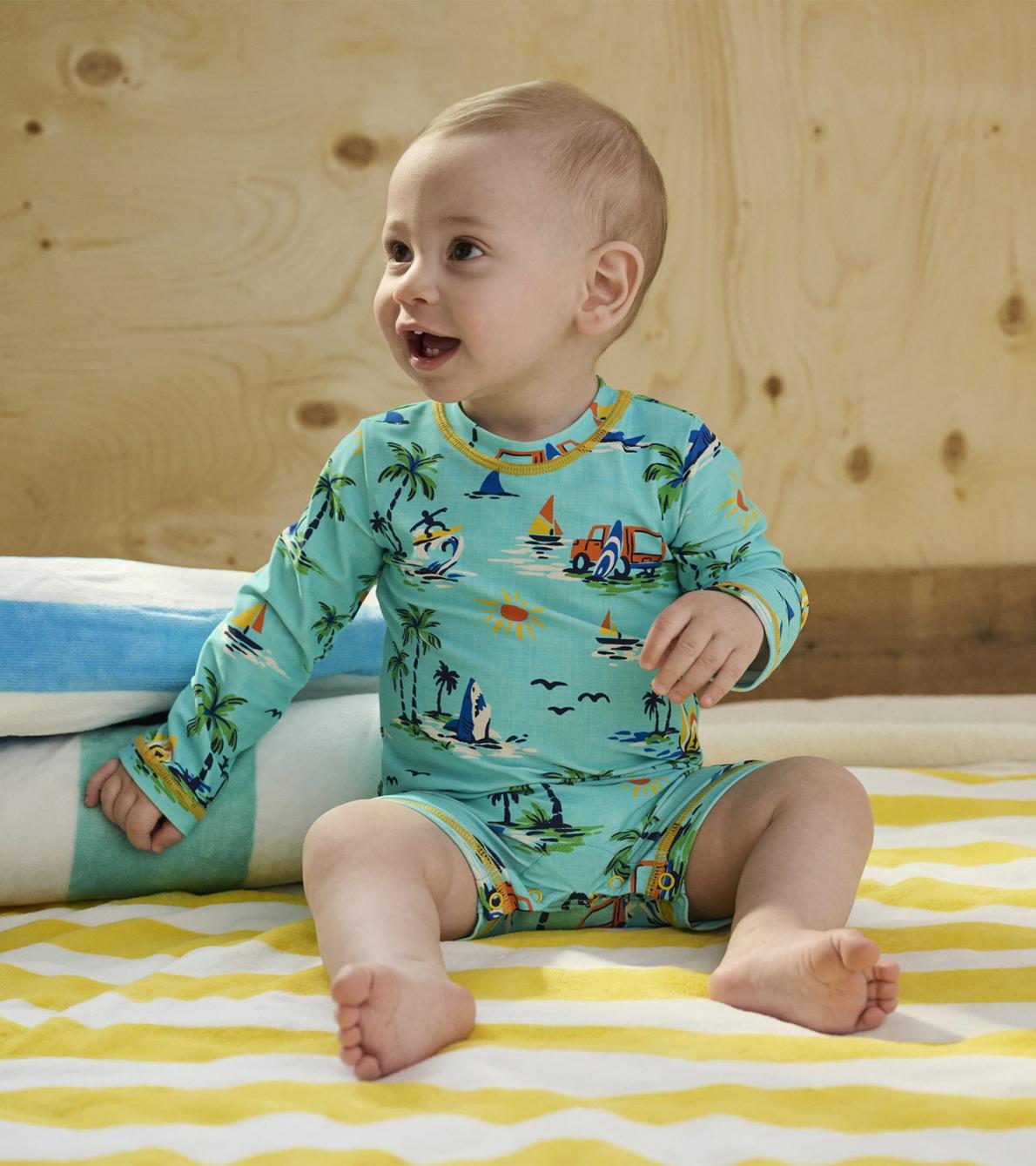 Hatley Swimwear | Baby &amp; Toddler Baby Boys Vintage Holiday One-Piece Rashguard