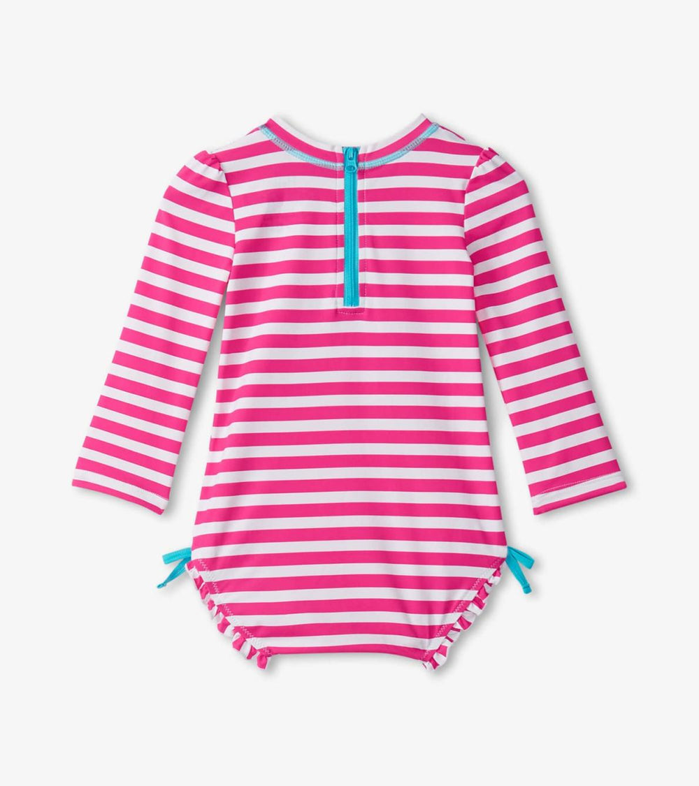 Hatley Swimwear | Baby &amp; Toddler Baby Girls Candy Stripes Rashguard Swimsuit