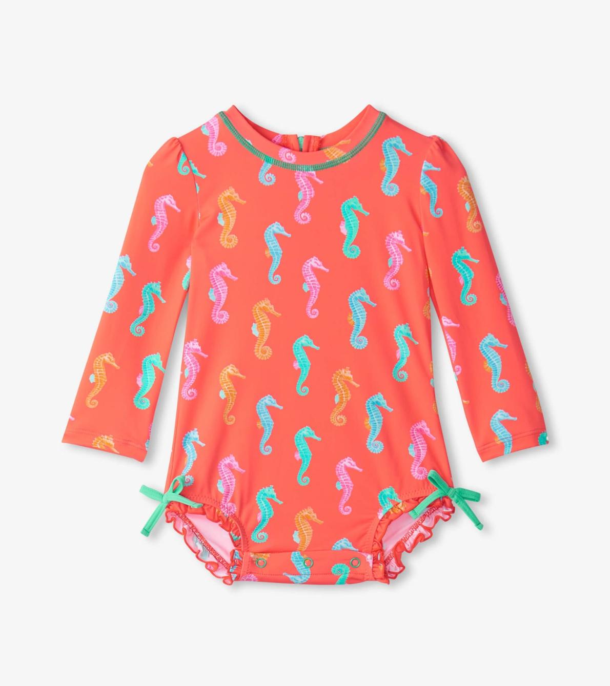 Hatley Swimwear | Baby &amp; Toddler Baby Girls Painted Sea Rashguard Swimsuit