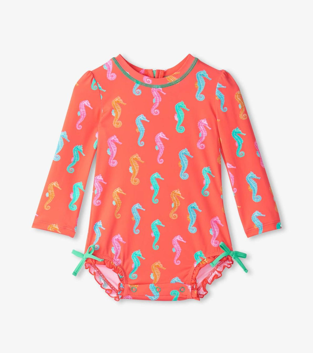 Hatley Swimwear | Baby &amp; Toddler Baby Girls Painted Sea Rashguard Swimsuit
