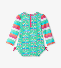 Hatley Swimwear | Baby &amp; Toddler Baby Girls Rainbow Palm Rashguard Swimsuit
