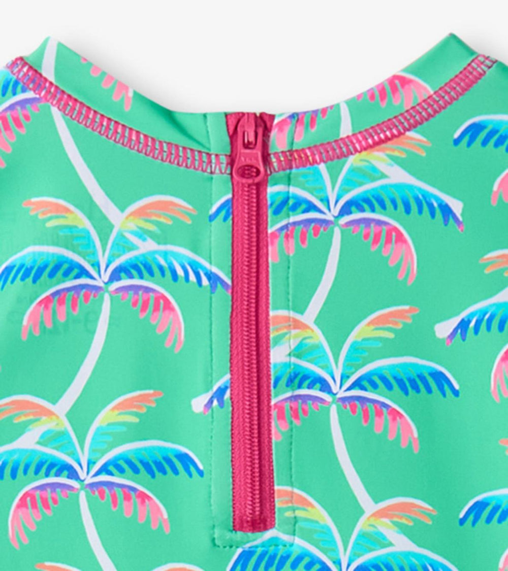 Hatley Swimwear | Baby &amp; Toddler Baby Girls Rainbow Palm Rashguard Swimsuit