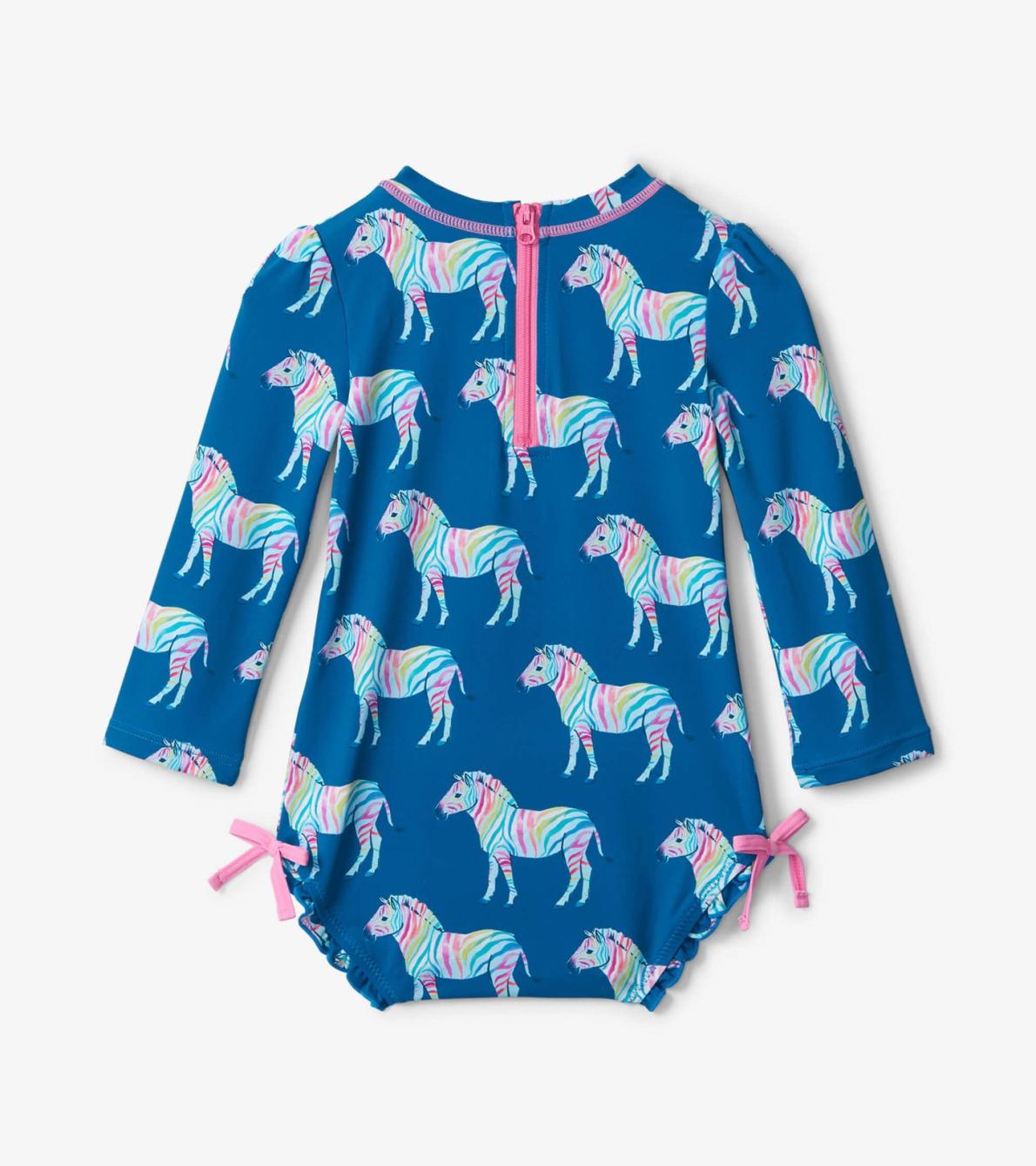 Hatley Swimwear | Baby &amp; Toddler Rainbow Zebra Baby Rashguard Swimsuit