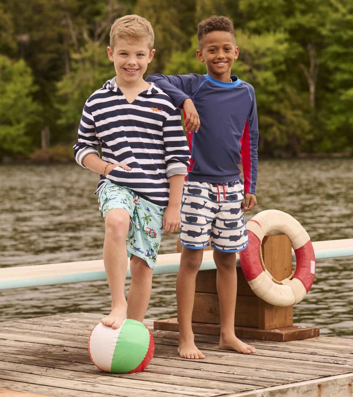 Hatley Swimwear | Boys Boys Deep Sea Stripes Terry Pullover Hoodie