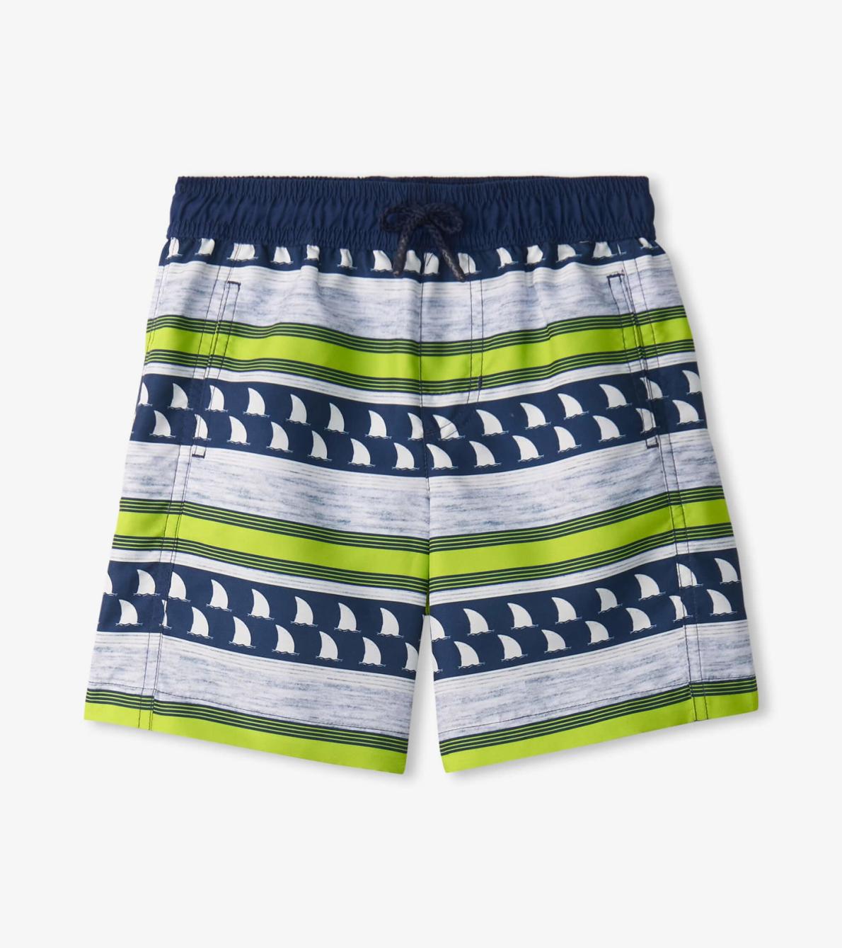 Hatley Swimwear | Boys Boys Fins And Stripes Swim Trunks