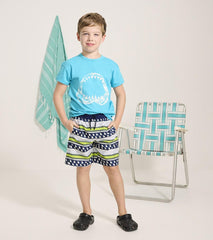 Hatley Swimwear | Boys Boys Fins And Stripes Swim Trunks