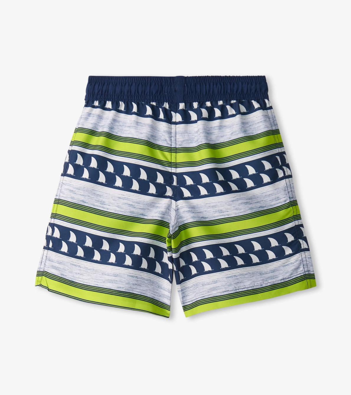 Hatley Swimwear | Boys Boys Fins And Stripes Swim Trunks