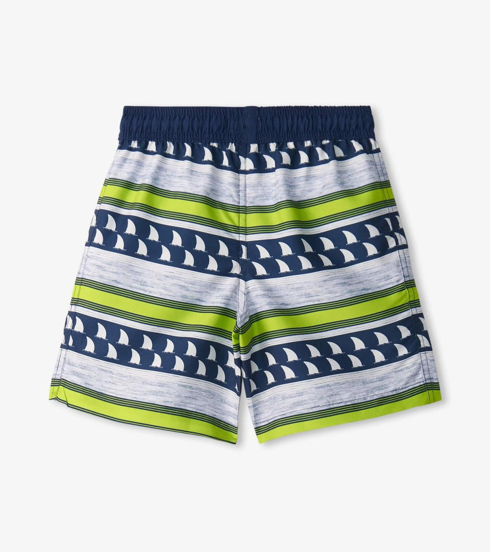 Hatley Swimwear | Boys Boys Fins And Stripes Swim Trunks