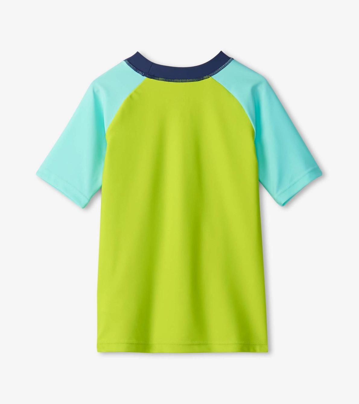 Hatley Swimwear | Boys Boys Lime Green Shark Short Sleeve Rashguard