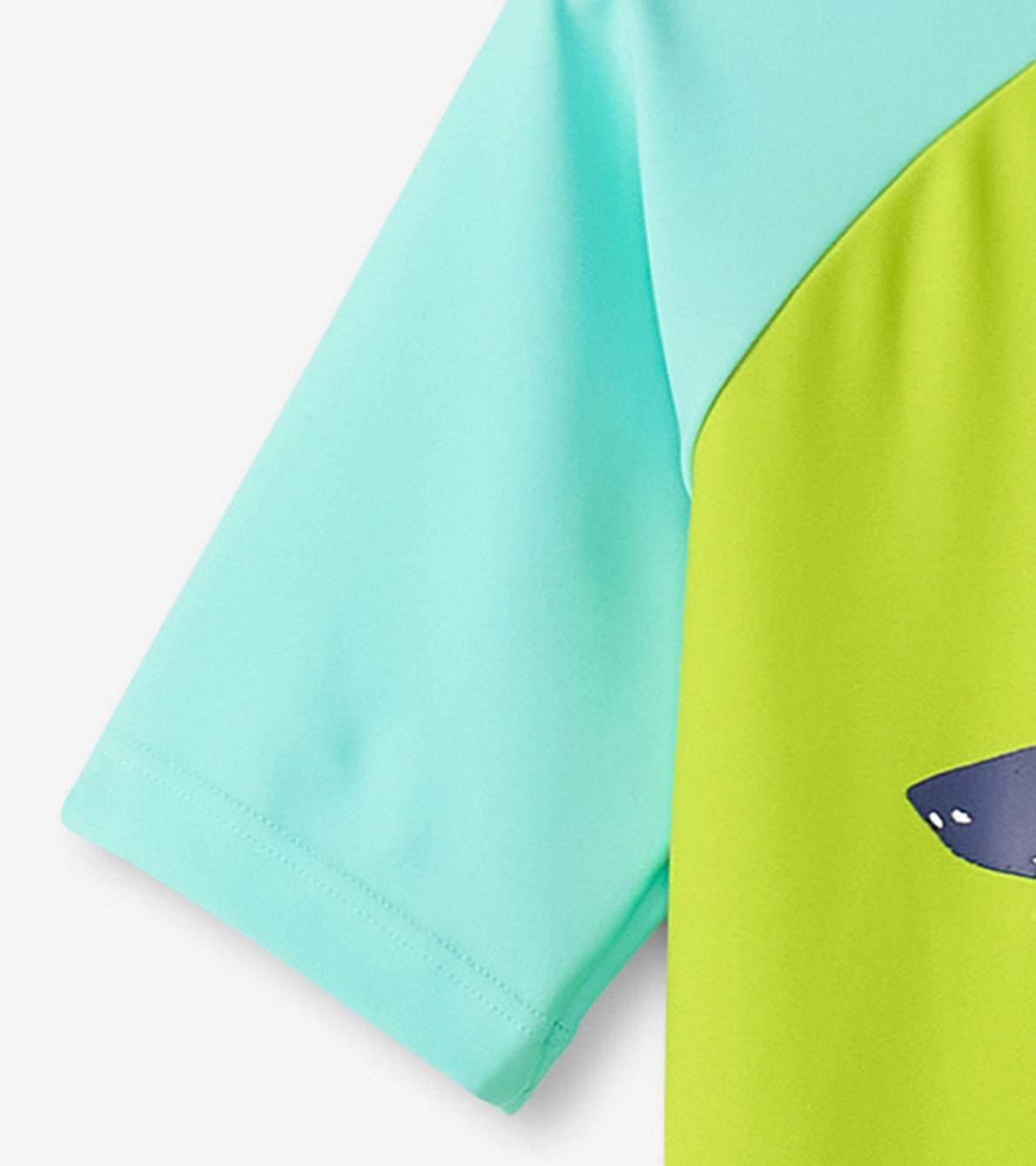 Hatley Swimwear | Boys Boys Lime Green Shark Short Sleeve Rashguard