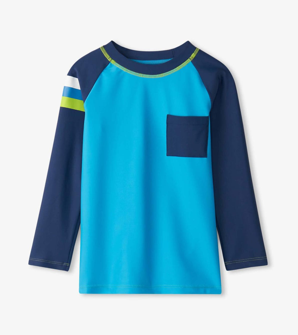 Hatley Swimwear | Boys Boys Malibu Blue Long Sleeve Rashguard