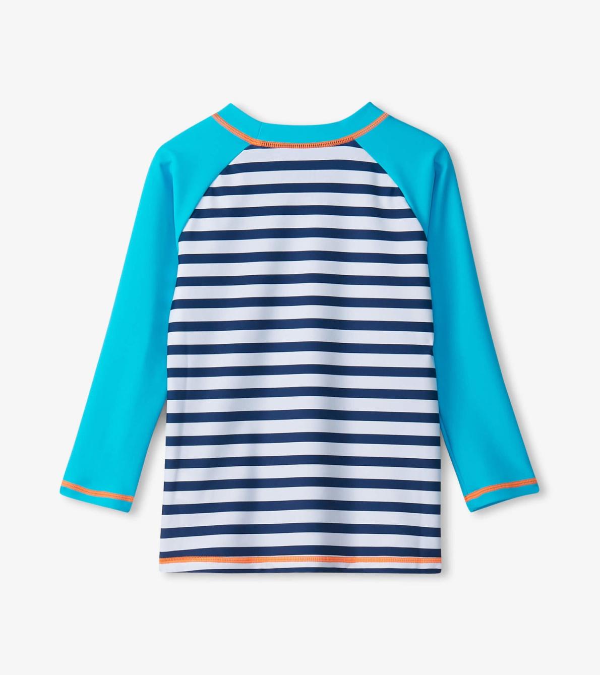 Hatley Swimwear | Boys Boys Shark Stripes Long Sleeve Rashguard