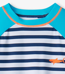 Hatley Swimwear | Boys Boys Shark Stripes Long Sleeve Rashguard