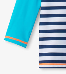 Hatley Swimwear | Boys Boys Shark Stripes Long Sleeve Rashguard