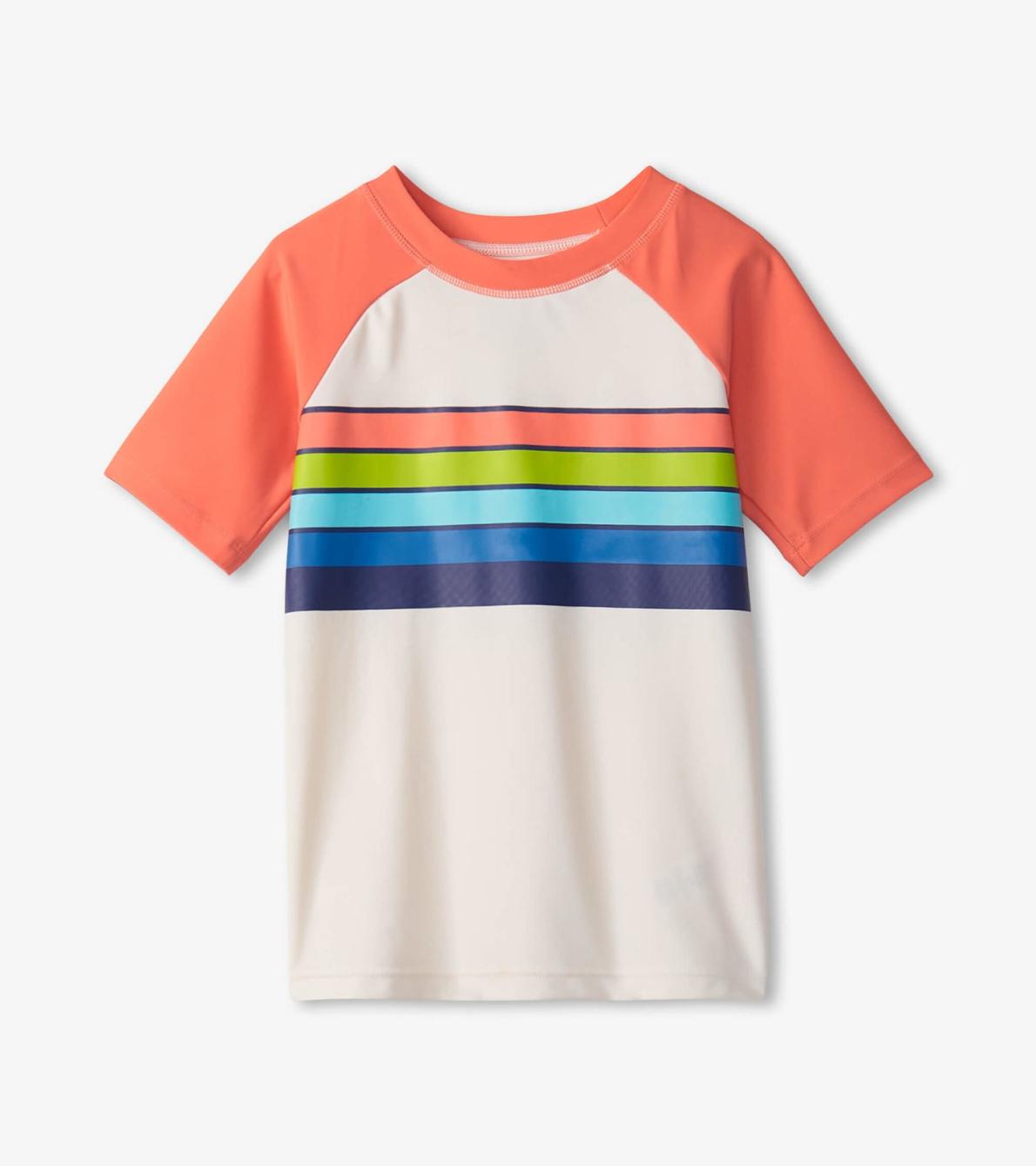 Hatley Swimwear | Boys Boys Surfer Stripes Short Sleeve Rashguard