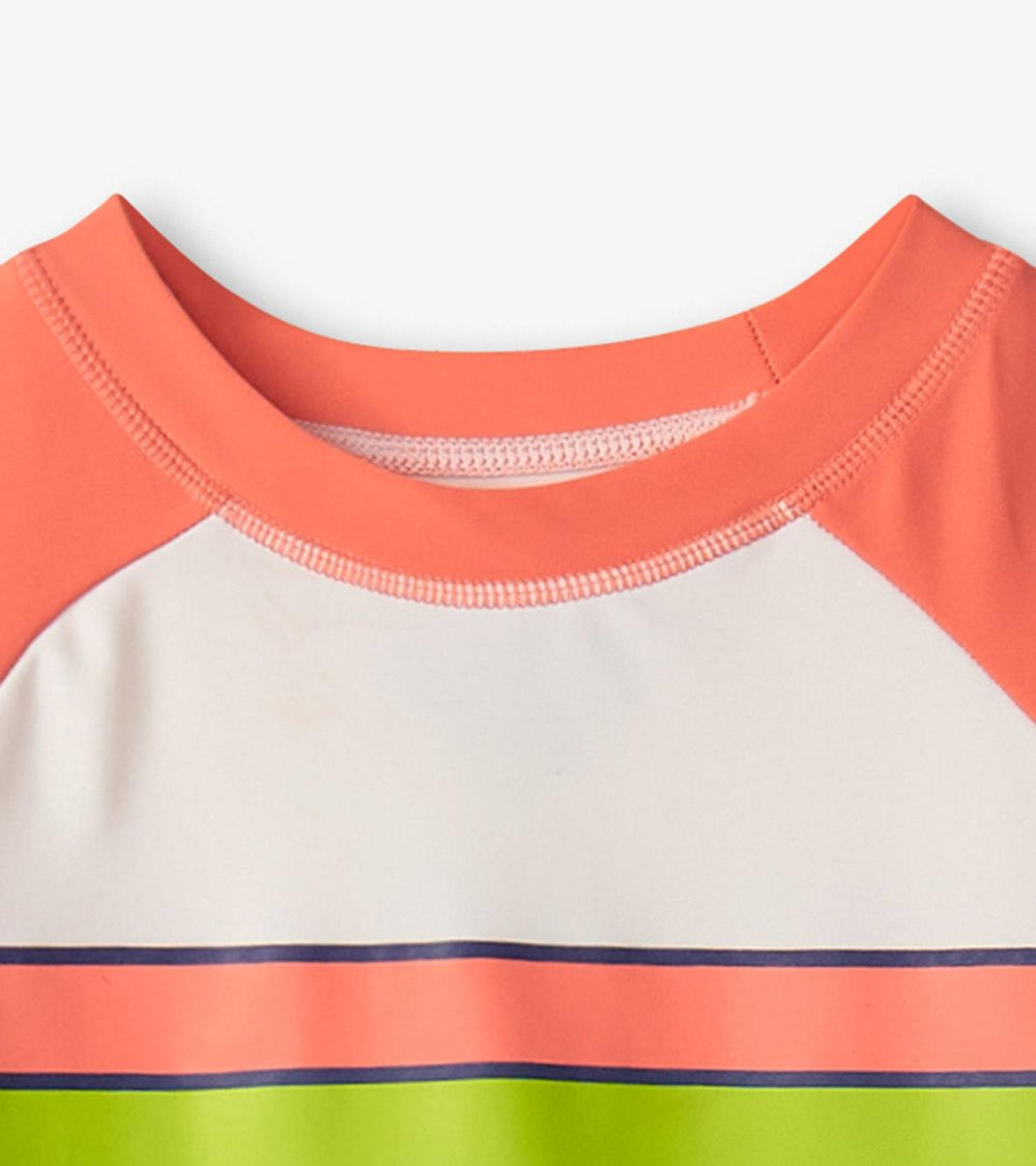Hatley Swimwear | Boys Boys Surfer Stripes Short Sleeve Rashguard