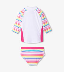 Hatley Swimwear | Girls Girls Dazzling Stripes Two-Piece Rashguard Set