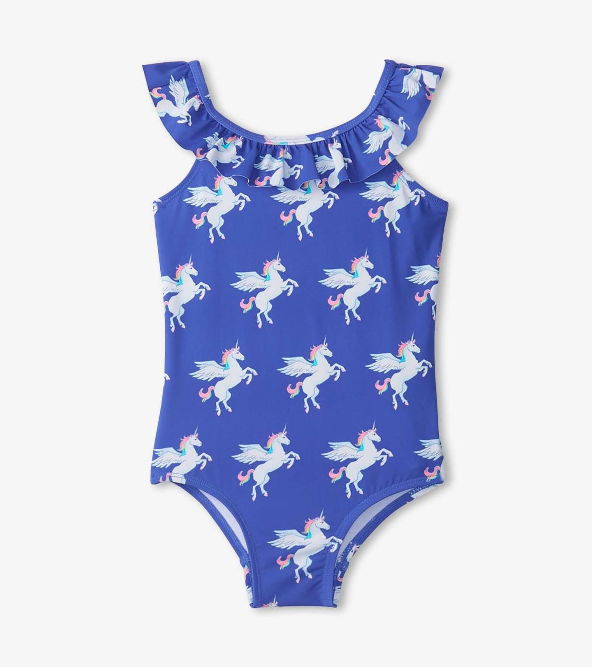 Hatley Swimwear | Girls Girls Dazzling Unicorn Ruffle Sleeve Swimsuit