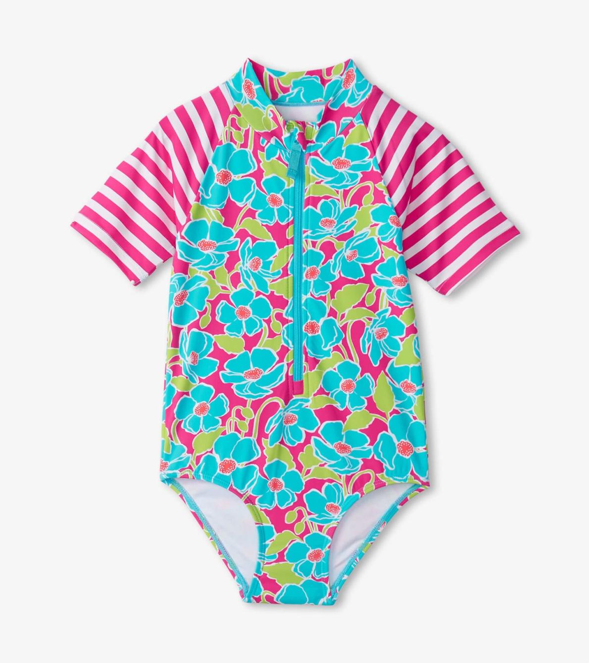 Hatley Swimwear | Girls Girls Floating Poppies One-Piece Rashguard