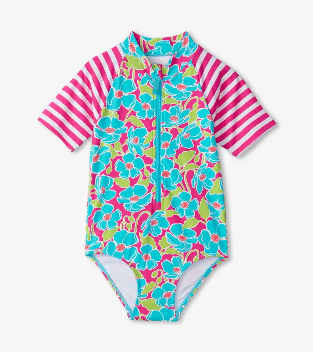 Hatley Swimwear | Girls Girls Floating Poppies One-Piece Rashguard