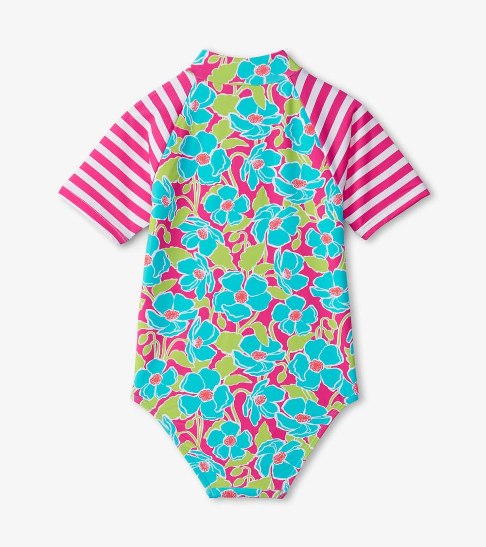 Hatley Swimwear | Girls Girls Floating Poppies One-Piece Rashguard