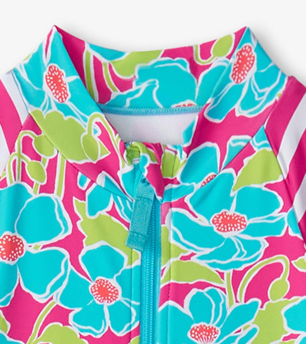 Hatley Swimwear | Girls Girls Floating Poppies One-Piece Rashguard