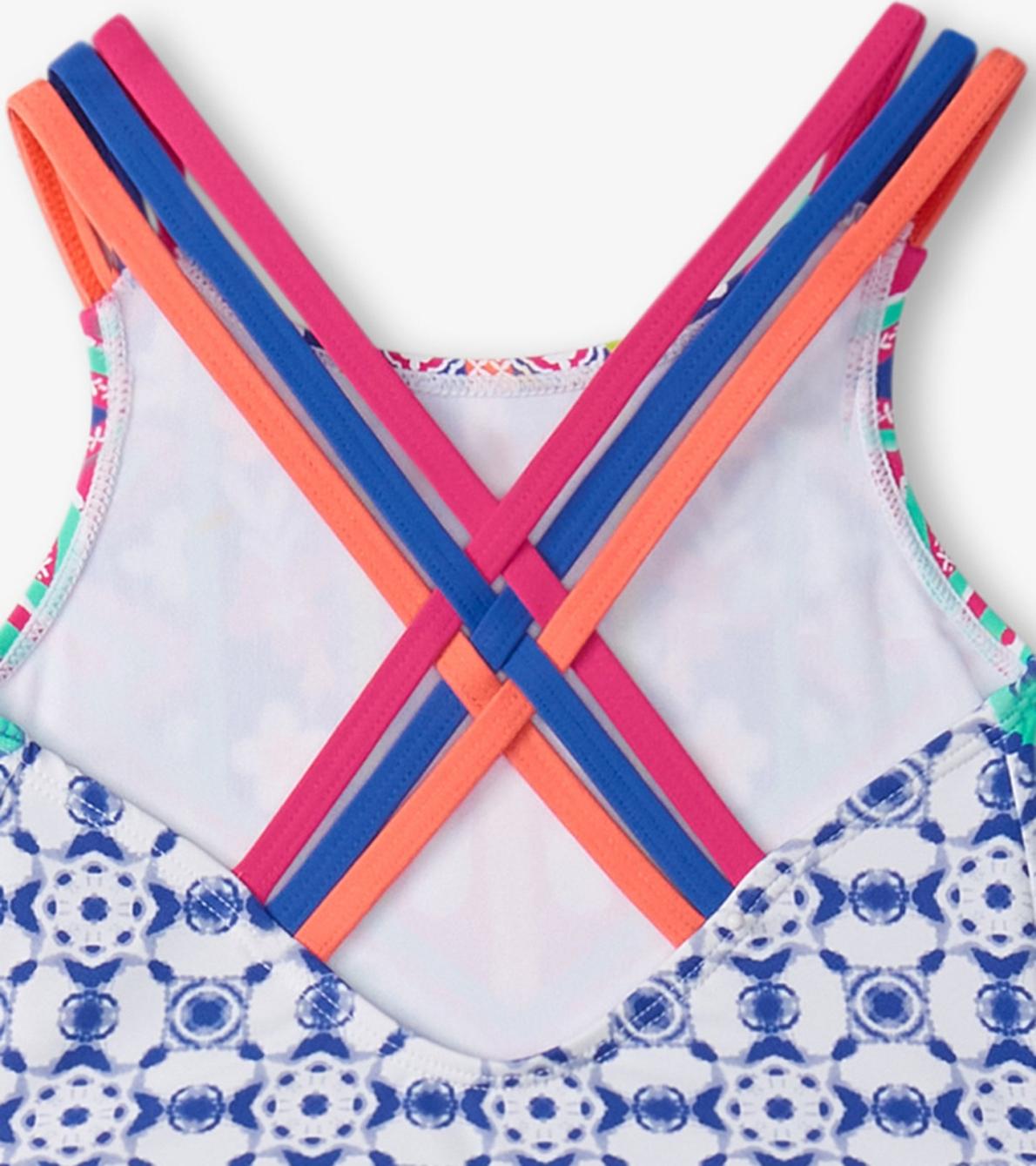 Hatley Swimwear | Girls Girls Kaleidoscope Two-Piece Crop Top Bikini Set