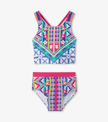 Hatley Swimwear | Girls Girls Kaleidoscope Two-Piece Crop Top Bikini Set