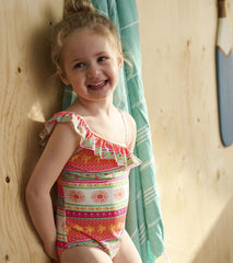 Hatley Swimwear | Girls Girls Ornate Tropicals Ruffle Trim Swimsuit
