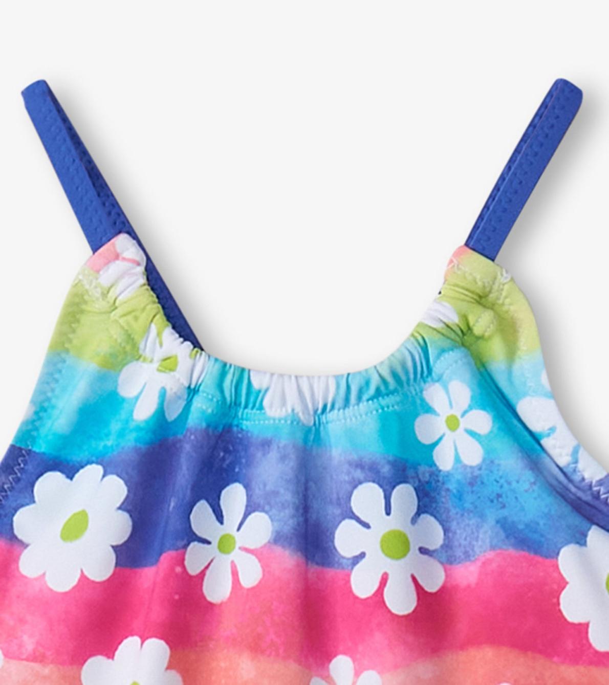 Hatley Swimwear | Girls Girls Rainbow Flower Gathered Swimsuit