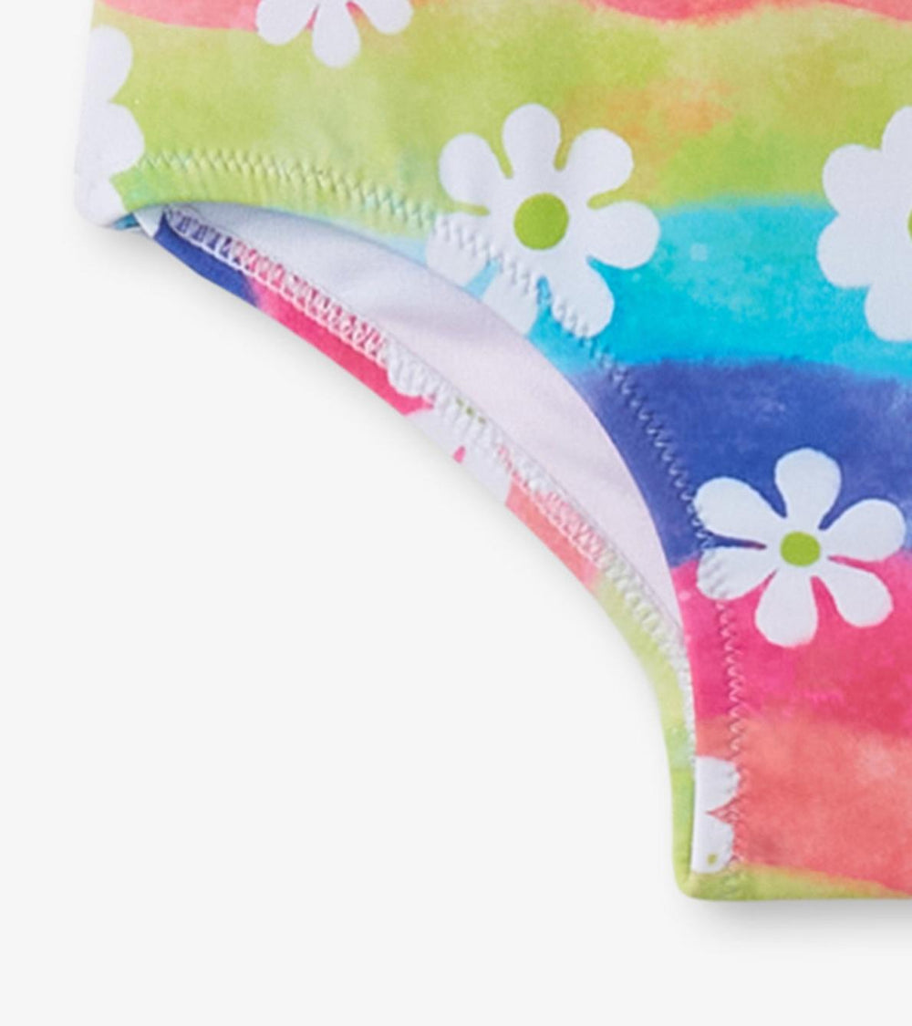 Hatley Swimwear | Girls Girls Rainbow Flower Gathered Swimsuit