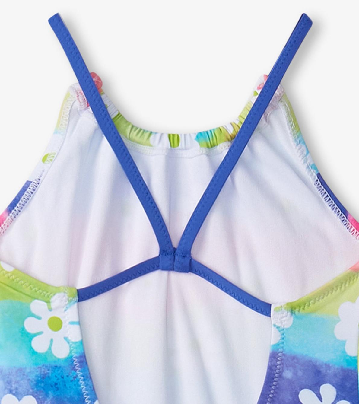 Hatley Swimwear | Girls Girls Rainbow Flower Gathered Swimsuit