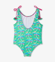 Hatley Swimwear | Girls Girls Rainbow Palm Shoulder Shoulder Bow Swimsuit